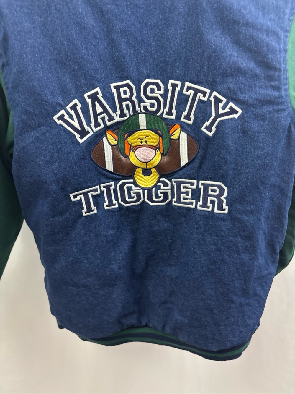 Vtg THE DISNEY STORE Tigger Original Denim Varsity Jacket Kids Youth Sz 10/12 - Picture 11 of 11